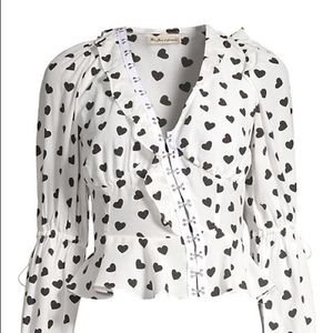 For Love & Lemons Long Sleeve Heart Top